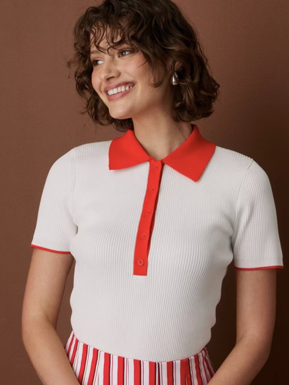 Brand New with Tags! Rosie Assoulin x Target Short Sleeve Polo Sweater, Size M
